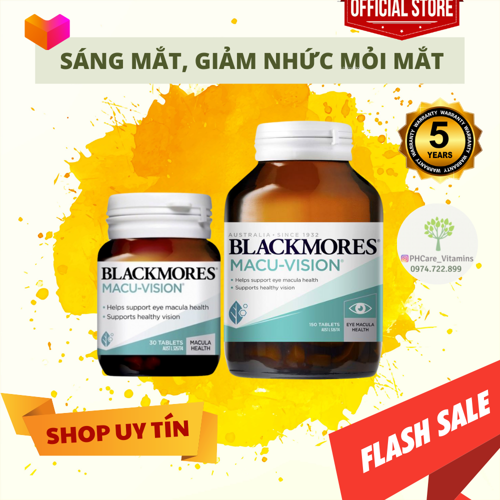 Viên uống sáng mắt Blackmores Macu - Vision Giảm Nhức Mỏi Mắt của Úc