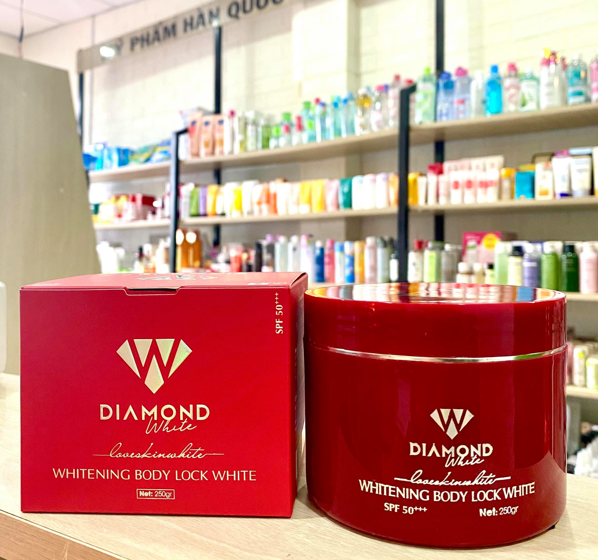Kem body phấn tươi dưỡng trắng da diamond white 250gr