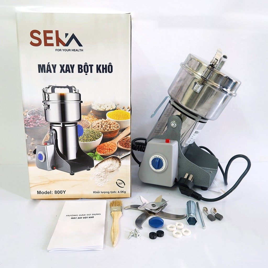 Máy xay bột khô siêu mịn seka - inox 304 cao cấp - xay bột - nghiền thực phẩm bh 5 năm