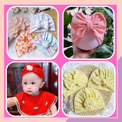 Mũ turban cho bé dễ thương 👉siêu xinh 👉rẻ đẹp 👉chất cotton mềm mịn