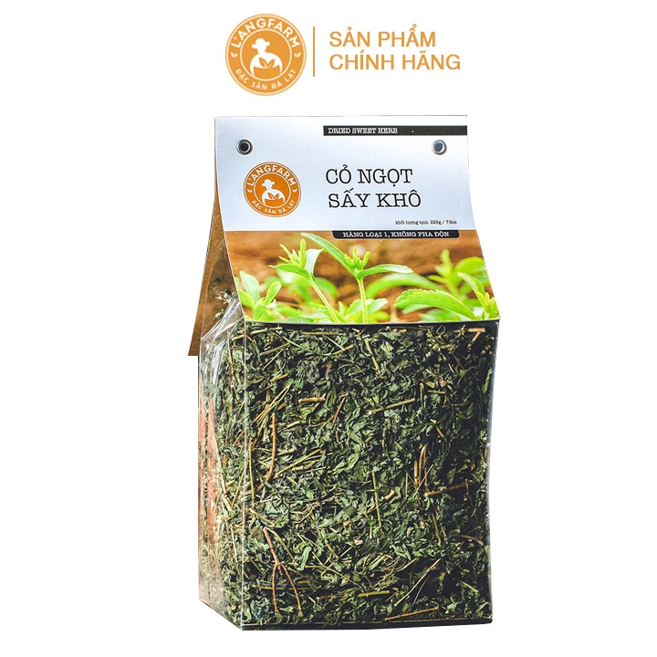 L'angfarm - cỏ ngọt sấy khô, bịch 225g - đặc sản đà lạt