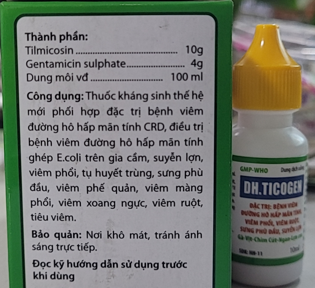 Dh ticogen  Hen khẹc gà đá, gà chọi 10ml