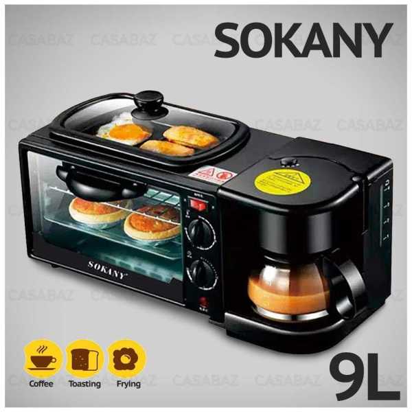 Máy Làm Đồ Ăn Sáng Đa Năng Sokany SK-145-Dụng Cụ Làm Bánh 3in1 - Lò Nướng Điện Gia Dụng Máy Làm Bánh Mì Tự Động Cao Cấp, Với Máy Làm Bữa Sáng Bạn Những Món Ăn Đơn Giản Sẽ Sẵn Sàng Chỉ Sau Vài Phút