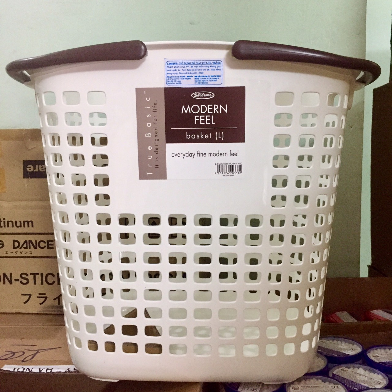 Giỏ đựng đồ giặt lustroware nhật bản cỡ lớn l-5033wb