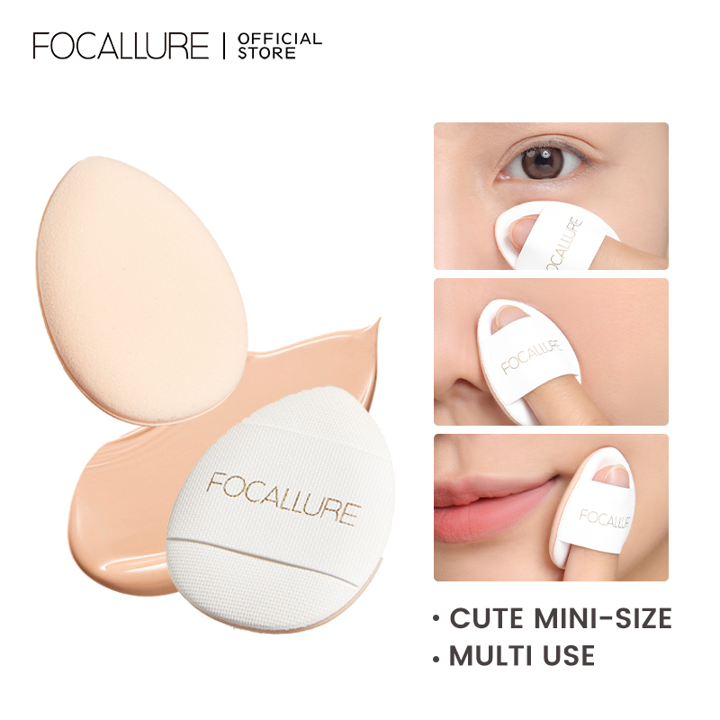  Focallure  Phấn phủ kích thước nhỏ Puff Hình dạng ngón tay Puff Mềm mỹ phẩm Puff Sponge Trang điểm Dụng cụ làm đẹp 