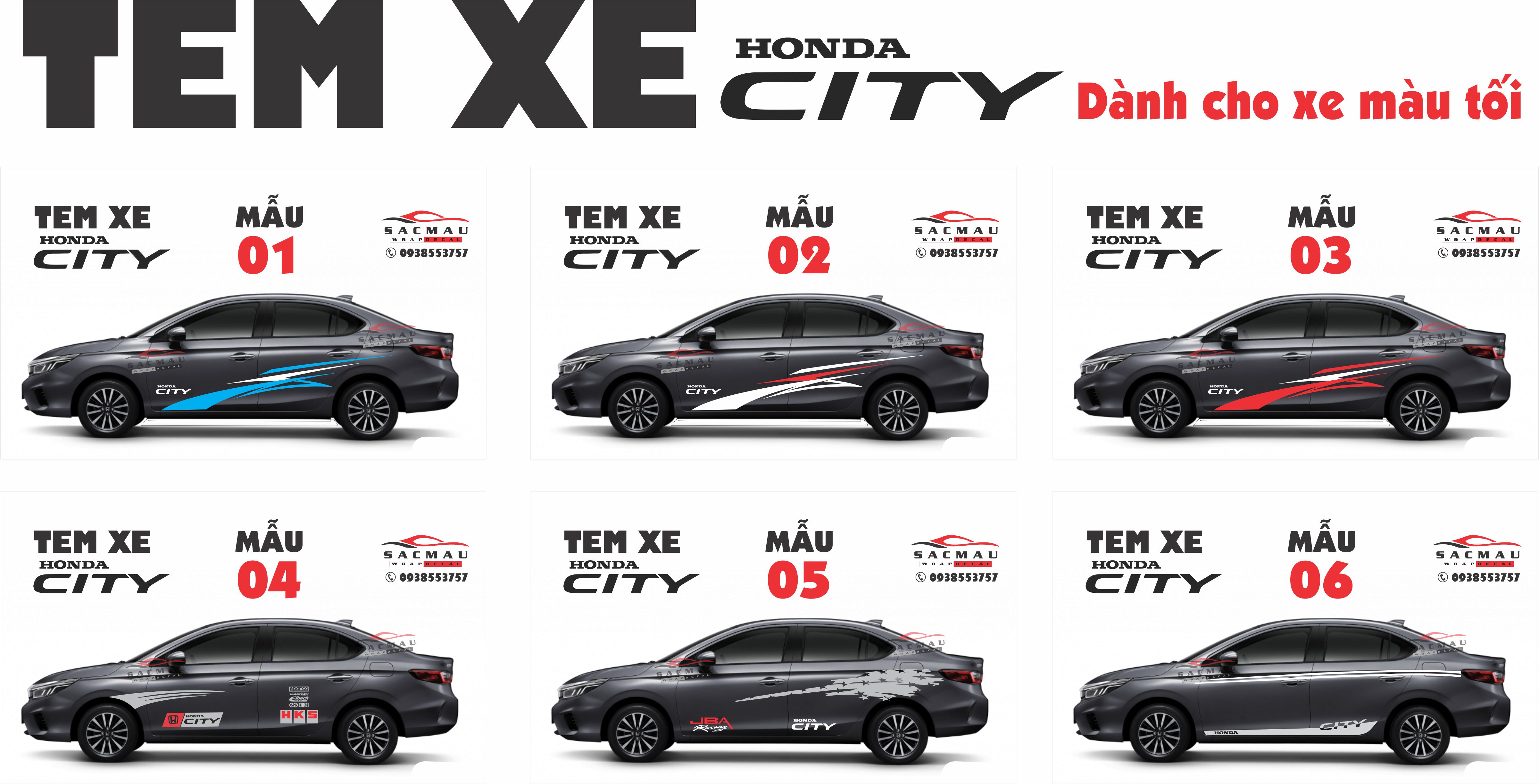 Tem dán xe honda city ms002
