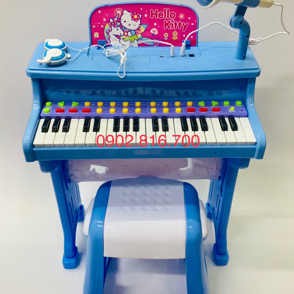 [HCM]Hộp đồ chơi đánh đàn organ cho bé có micro và ghế ngồi P63