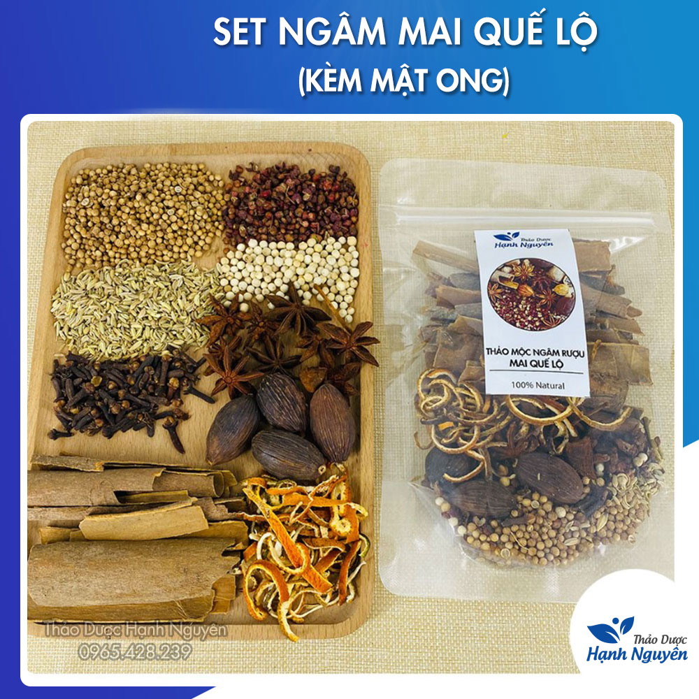9 vị nguyên liệu ngâm mai quế lộ - Ngâm 500ml (Công thức chuẩn) - Thảo dược Hạnh Nguyên