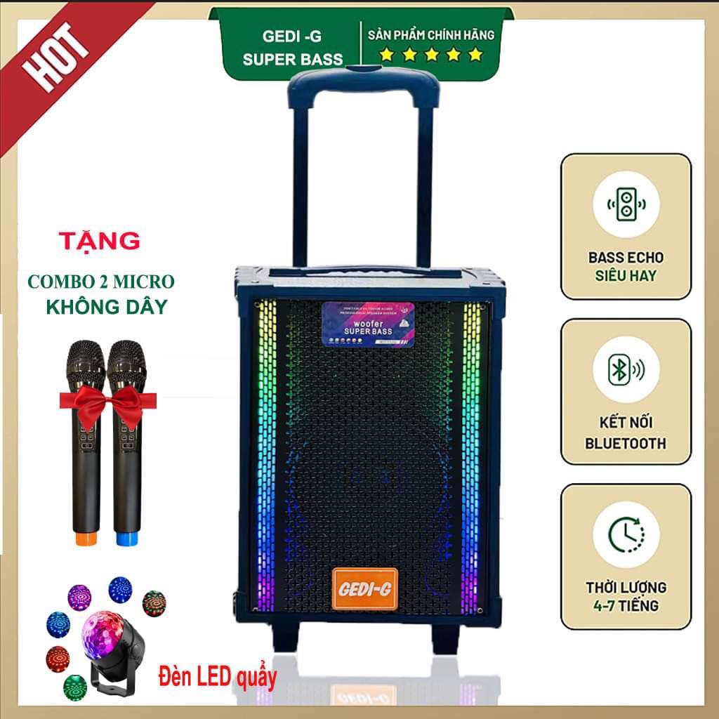 CHÍNH HÃNG | Loa Kéo, Loa Kẹo Kéo, Loa Vali Kéo Bluetooth Tặng Kèm 2 Micro Chống Hú Cao Cấp, Loa Công Suất Lớn, Âm Thanh To, Rõ Ràng, Trong Trẻo, Phù Hợp Karaoke Gia Đình, Du Lịch Sự Kiện, Bảo Hành 1 Năm.