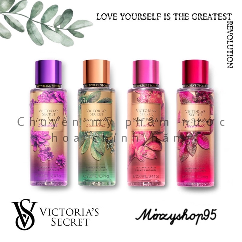 Xịt Thơm Toàn Thân Victoria’s Secret Body Mist - Love Spell Bare Vanilla Velvet Petals Decadent