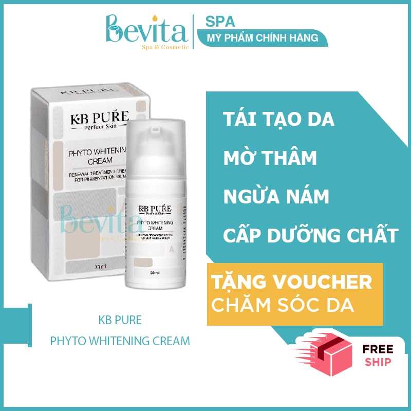 Kem tái tạo làm trắng da, mờ nám KB Pure Phyto Whitening Cream 30ml - Bevita