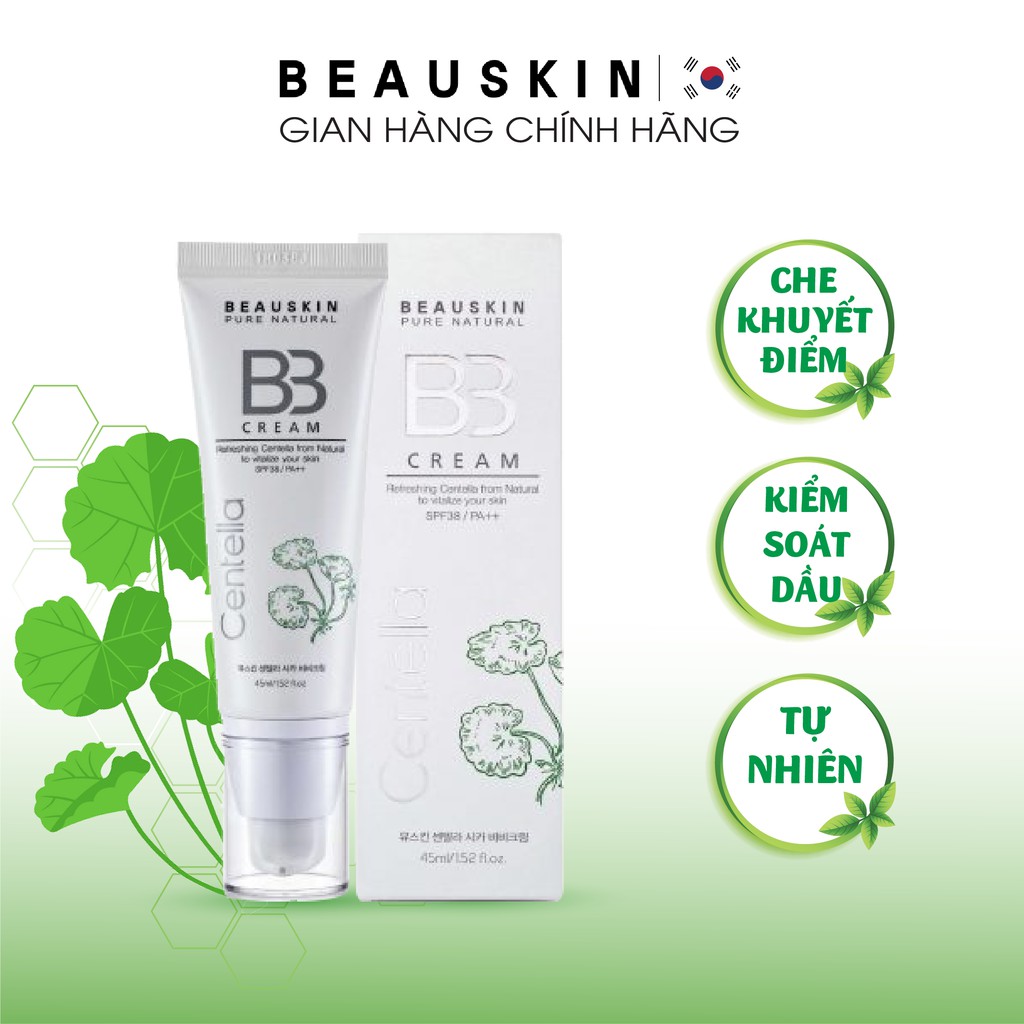 Kem nền kiểm soát dầu, nâng tone Beauskin Centella Cica BB Cream - Hàn Quốc Chính Hãng