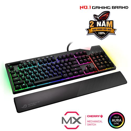Bàn phím cơ gaming asus rog strix flare - cherrymx, kê tay, dây tháo rời, macro, anti-ghosting n-key rollover - asus rog strix flare gaming keyboard
