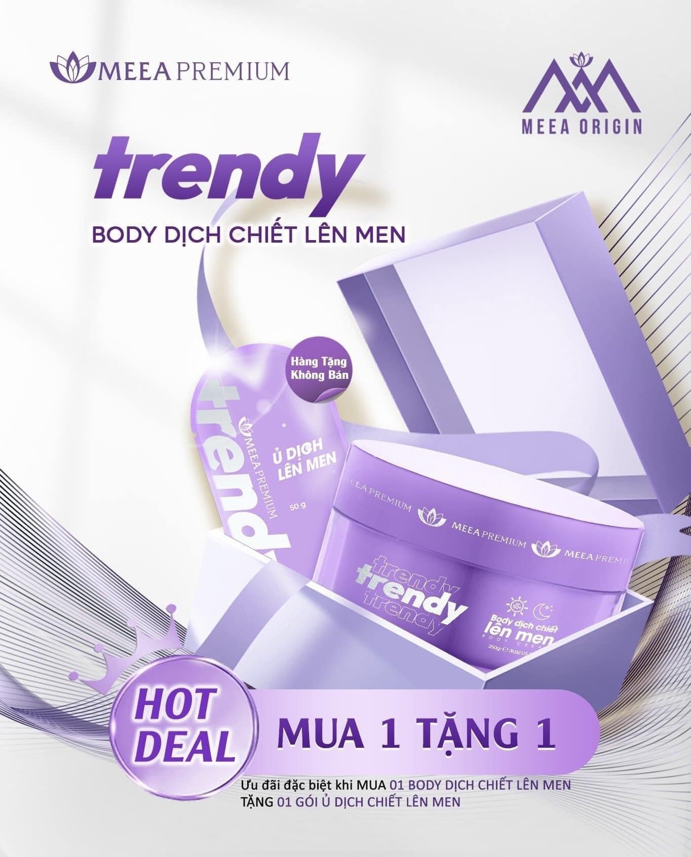 Kem Body Trendy Meea Origin. Tặng Kem Ủ Trắng