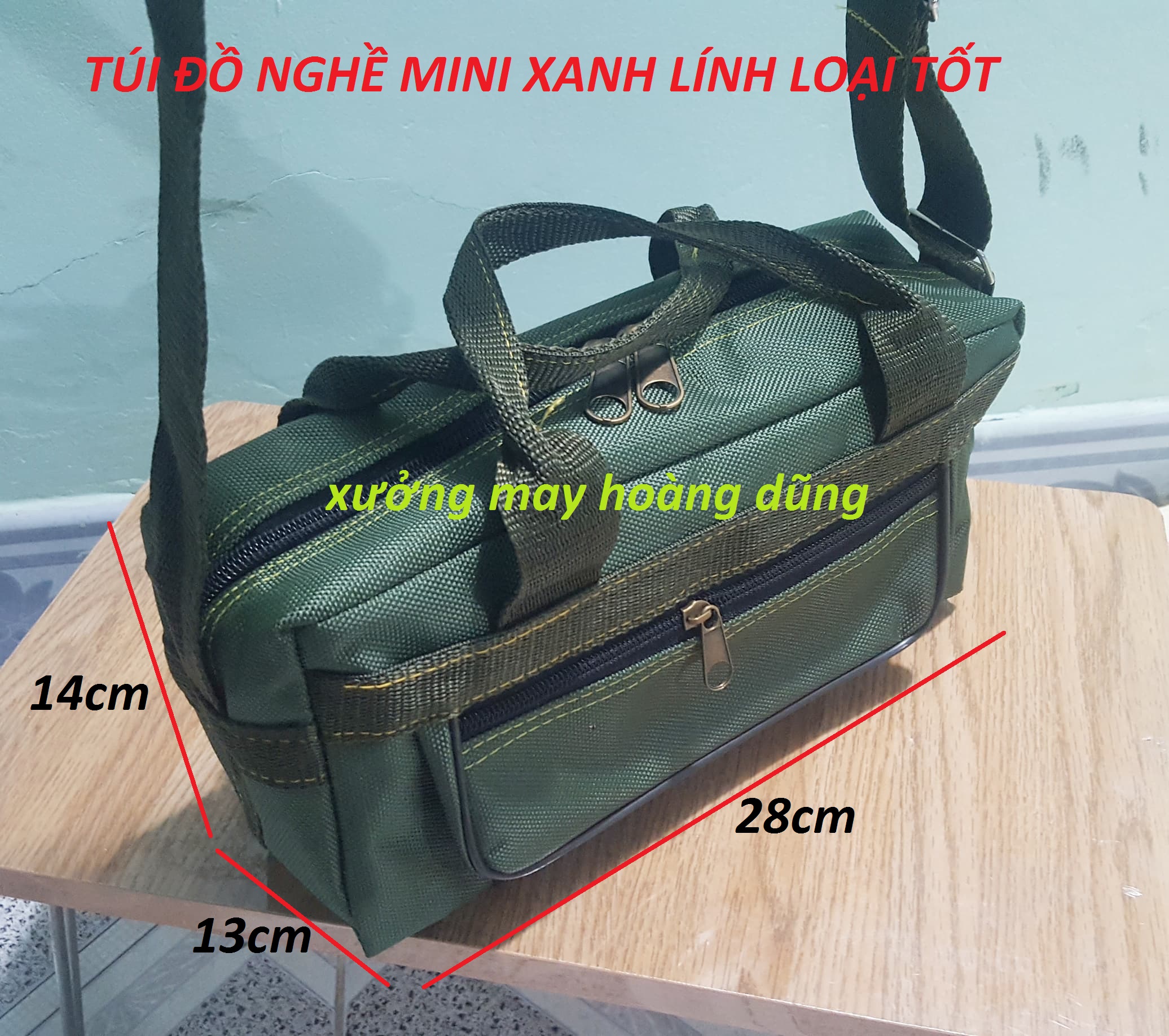 Túi đồ nghề mini xanh lính loại tốt