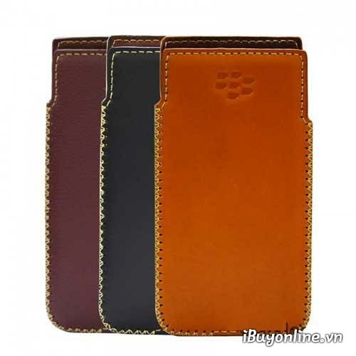 Bao Da Thật Blackberry Keyone - Bao Da Bò Holster Blackberry Keyone - Đen Nâu Vàng Bò - Bao Da Bò Blackberry Keyone