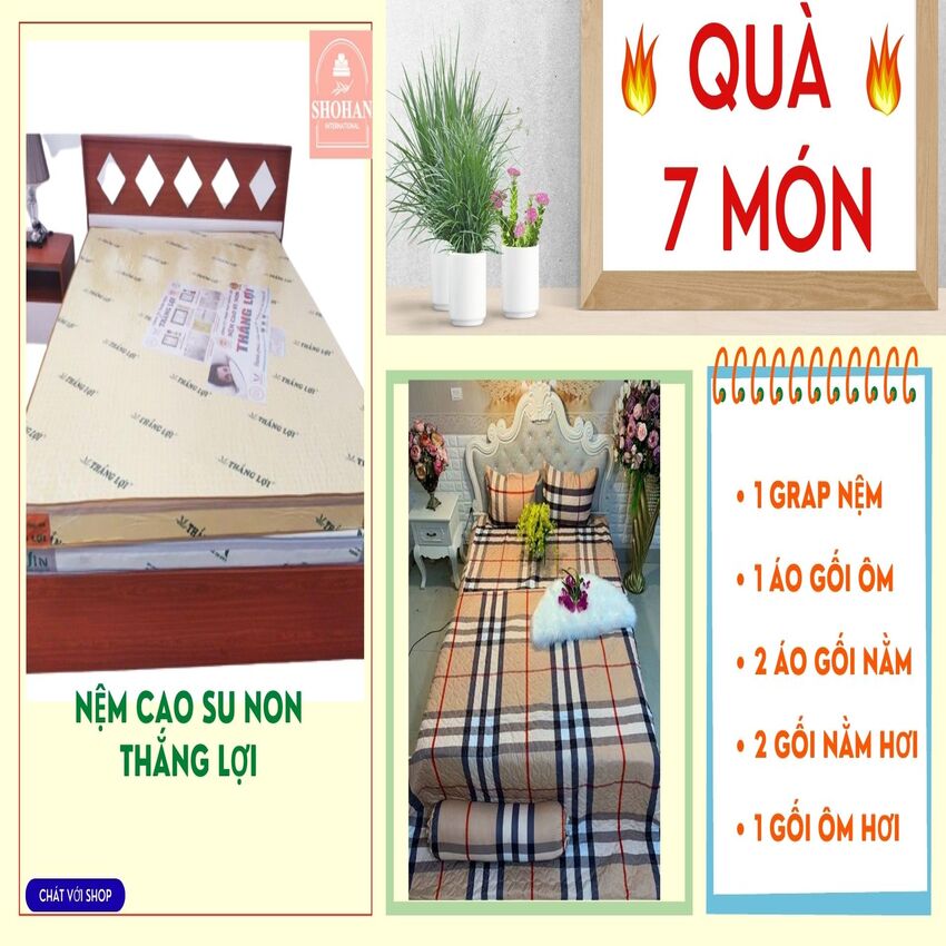 Nệm cao su non thắng lợi 1m,1m2,1m4,1m6,1m8 dày 10cm giá tại nhà máy