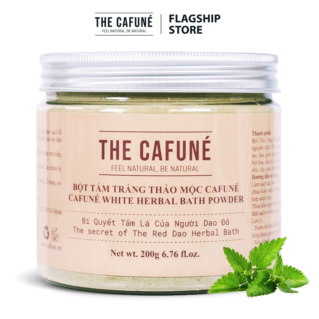 Bột tắm trắng thảo mộc Cafuné - chiết xuất 100% thảo mộc tự nhiên dưỡng trắng mịn da (200 Gram)