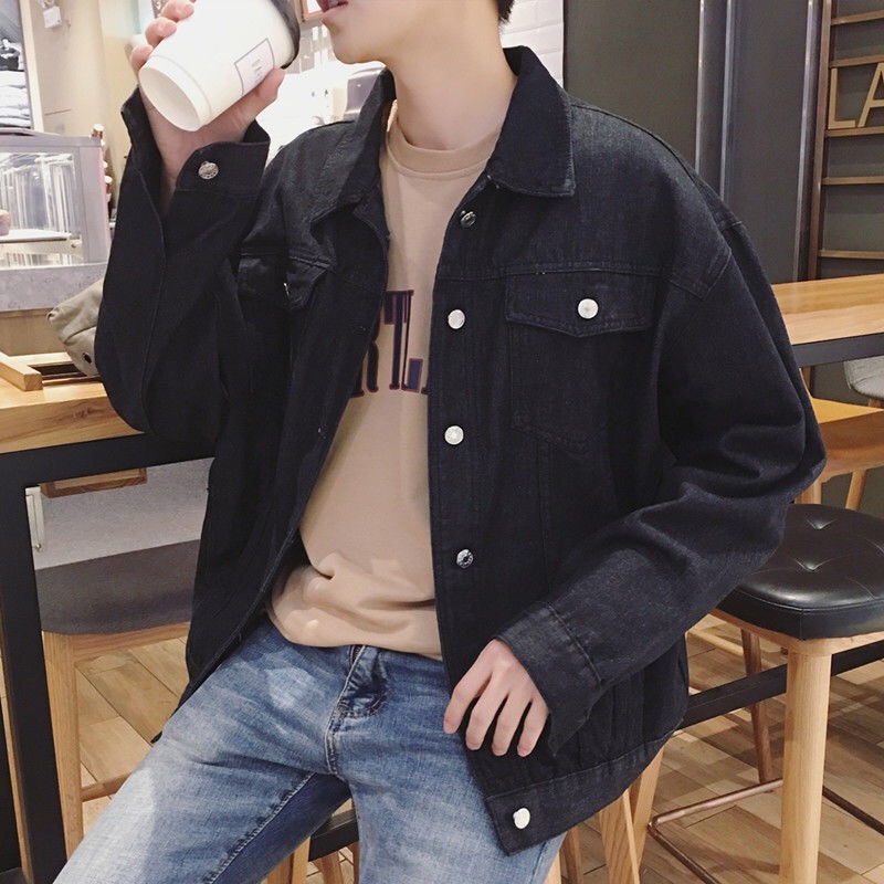 Áo Khoác Jean Nam ĐEN TRƠN NAM - Áo Khoác Jeans Thời Trang - Áo Khoác Bò Nam Thời Trang Cao Cấp - 01.144D
