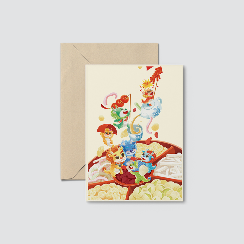 Postcard mẫu rồng - tiểu long cát hội