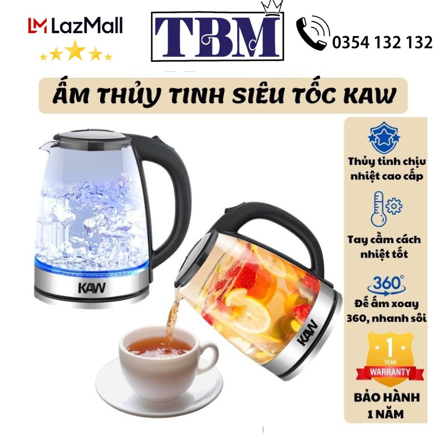 Ấm điện siêu tốc,am dien dun nuoc Đun sôi nước nhanh, Tiết kiệm điện ,Hàng chính hãng - Bảo hành 12 Tháng + Tặng dây nguồn