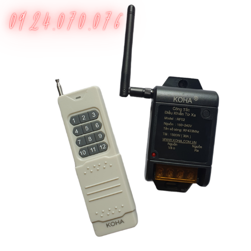 Bộ điều khiển từ xa công suất lớn - Tải 30A - Khoảng cách siêu xa- Điều khiển từ xa máy bơm nước