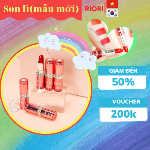 Son lì Riori Hàn Quốc mẫu mới 3 màu, son môi nữ dạng thỏi sang chảnh