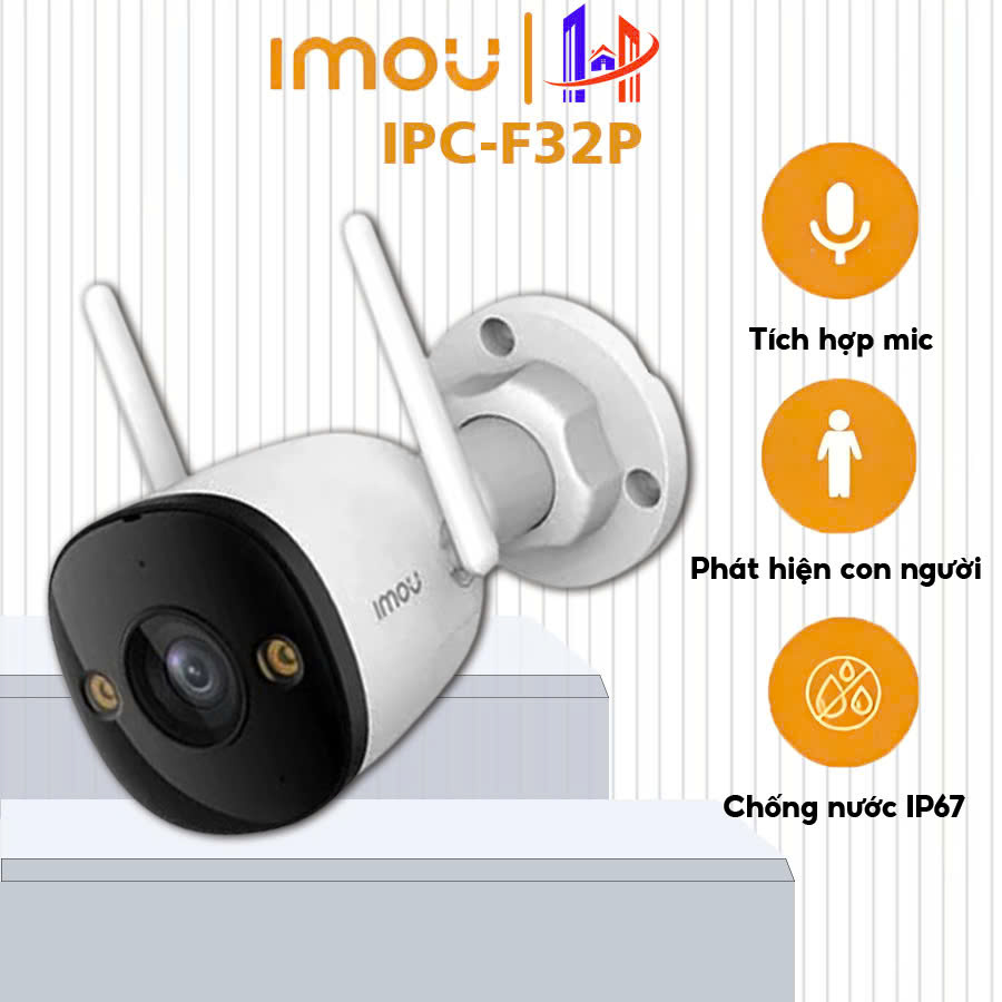 (Tặng Hộp Box Kỹ Thuật) Camera IMOU Ngoài Trời Bullet 2C IMOU F32P 3MP - Ghi Hình Có Âm Thanh, Bảo Hành 2 Năm | Bản Nâng  Cấp F22P 2MP - IMOU LazMall