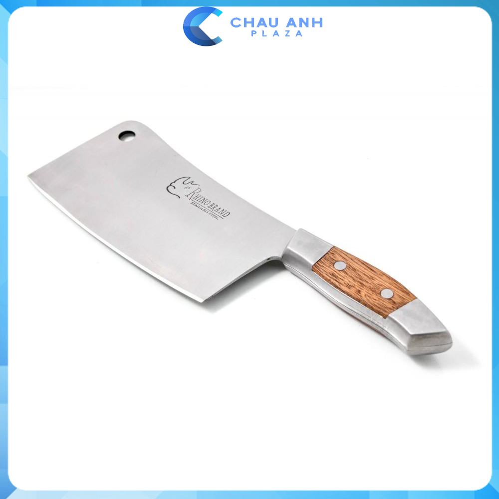 Dao chặt xương cán thép ốp gỗ cao cấp Rhino 796 nội địa Thái Lan nặng 500g