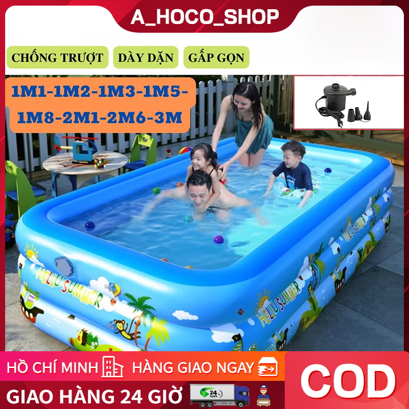  bể bơi to khổng lồ 1.2m 1.5m 2.1m,bể bơi cho bé tại nhà giá rẻ,3 Tầng Dày Dặn Chống Trượt Nhiều Kích Thước Giao Siêu Tốc 