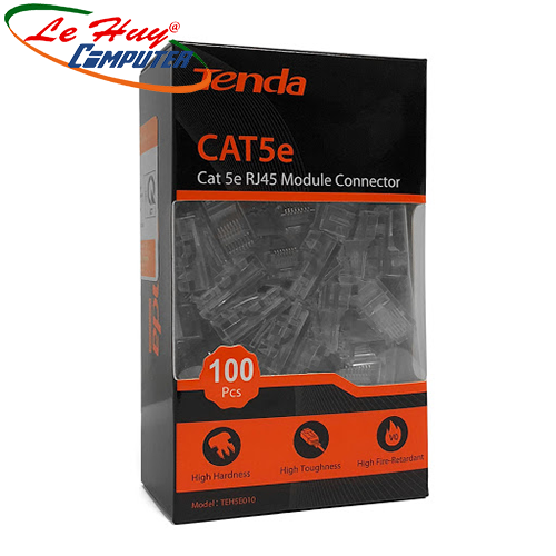  Đầu bấm mạng Cat5e UTP Tenda TEH5E010 Hộp 100 cái 