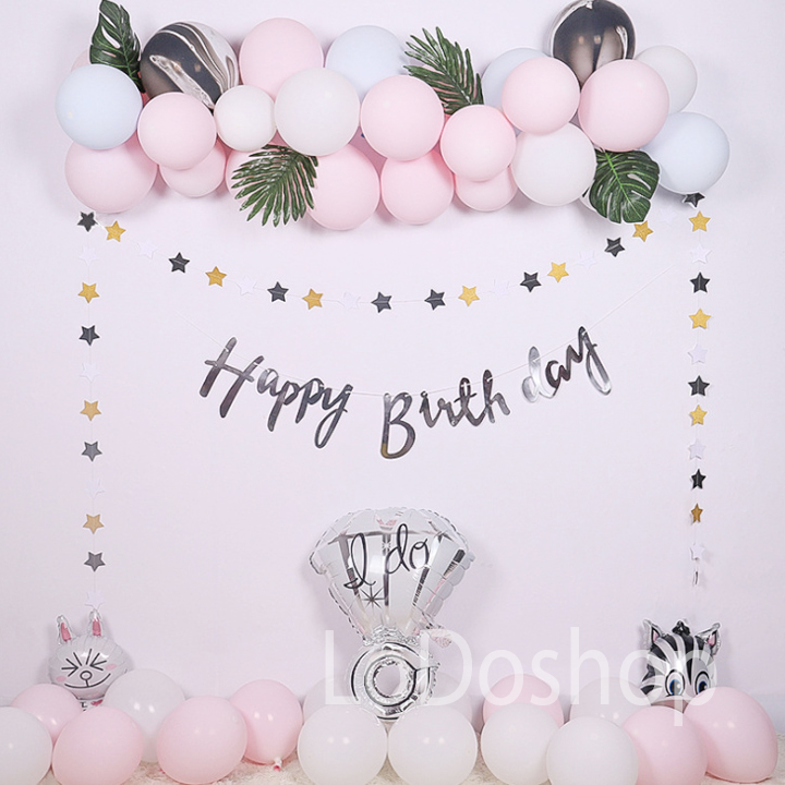 Bộ trang trí sinh nhật nhẫn kim cương cho bé - Phụ kiện trang trí cho trẻ em - Đồ trang trí tiệc thôi nôi - Bong bóng happy birthday - Chữ trang trí đầy tháng - Tiệc sinh nhật cho bé trai bé gái cute - Set bóng trang trí par