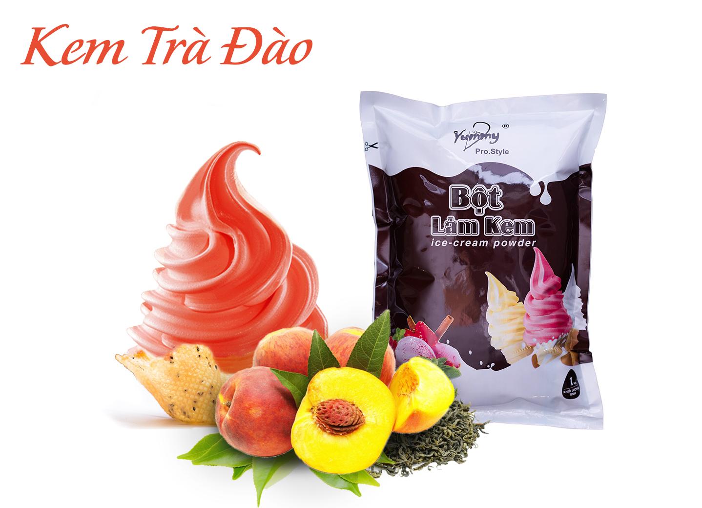 [HCM]Bột làm kem tươi hương trà đào