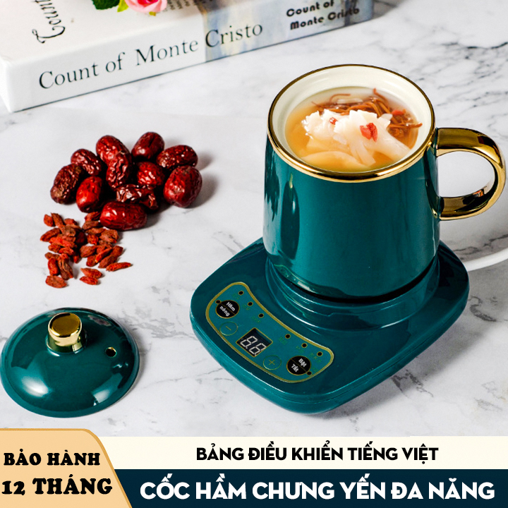 [TẶNG BÌNH TRÀ] Cốc chưng yến - Ly chưng yến - Cốc hầm đa năng - Cốc sứ điện đa năng - Kèm đế điện - Dung tích 500ml/800ml - HÀNG CHÍNH HÃNG