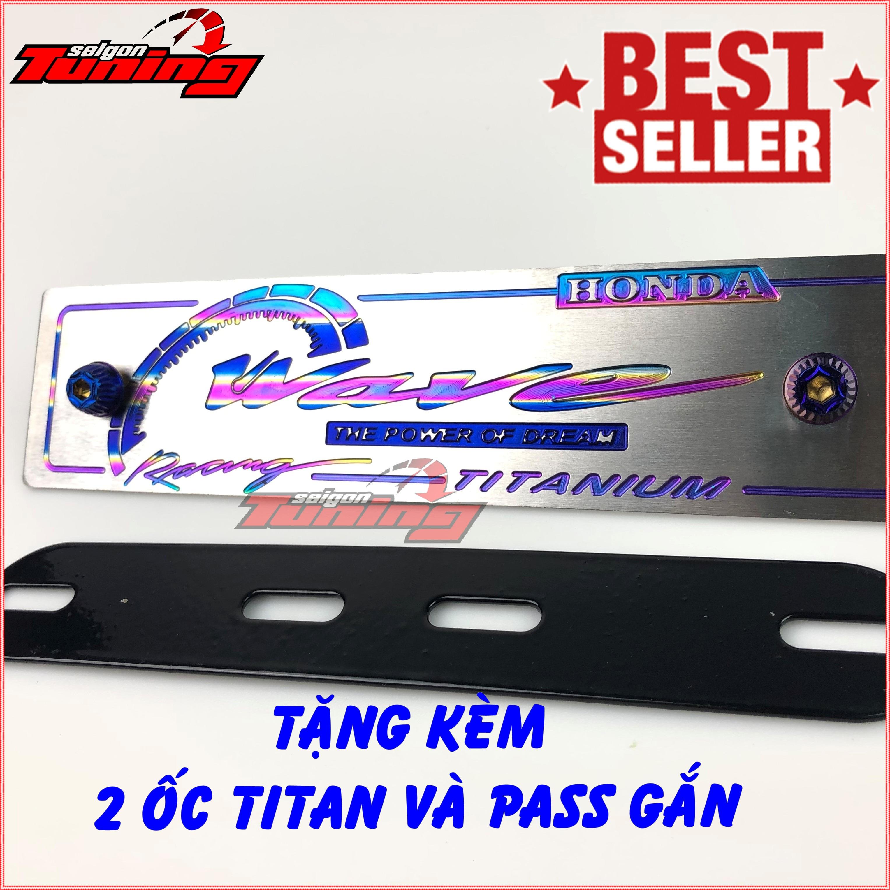 [HCM]Bảng tên Wave Titanium cao cấp - tặng ốc Titan + pas  SaigonTuning