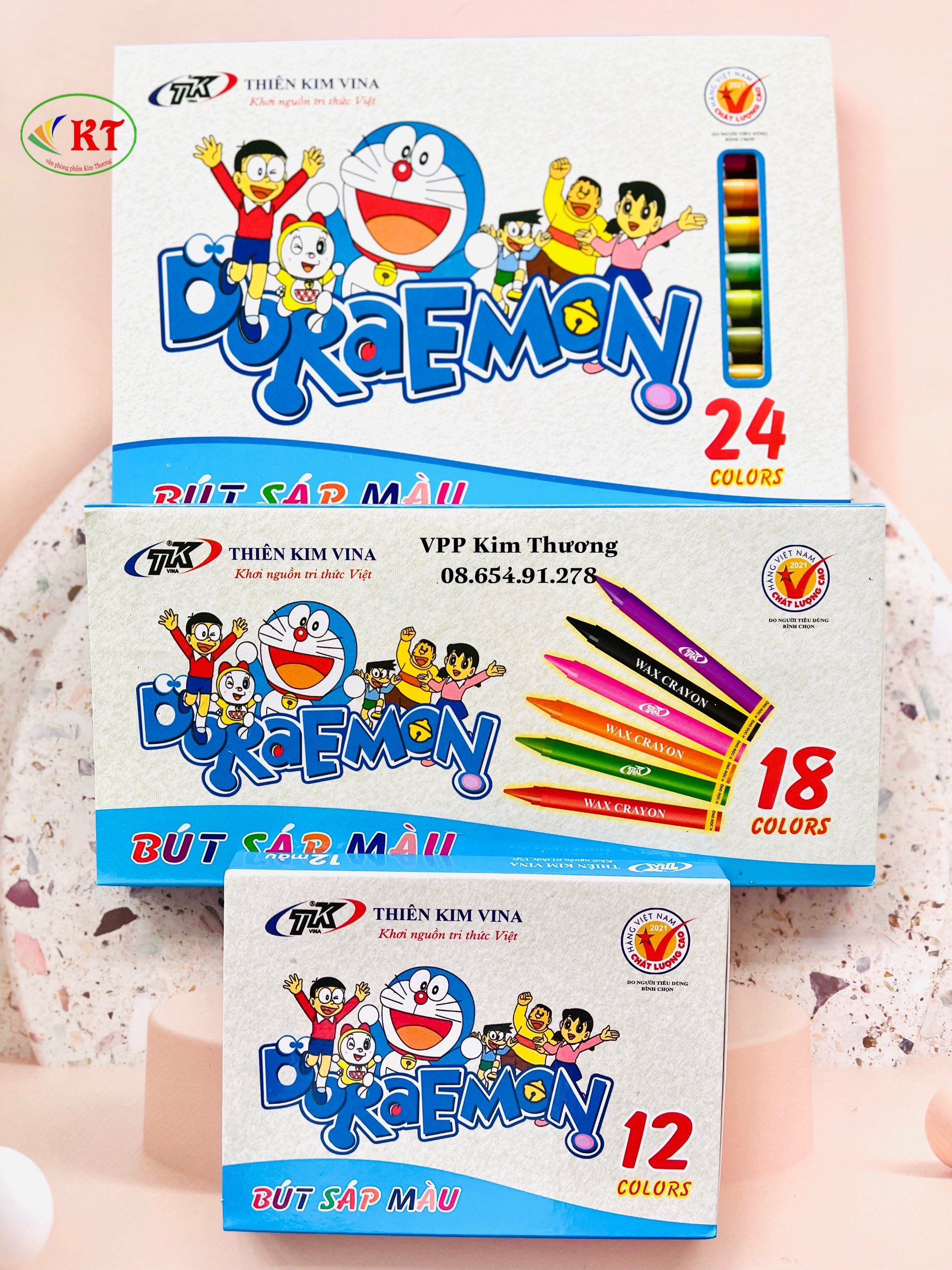 Bút sáp màu DORAEMON cho bé tô vẽ, gồm có 12M, 18M, 24M (CR-12, CR-18, CR-24)
