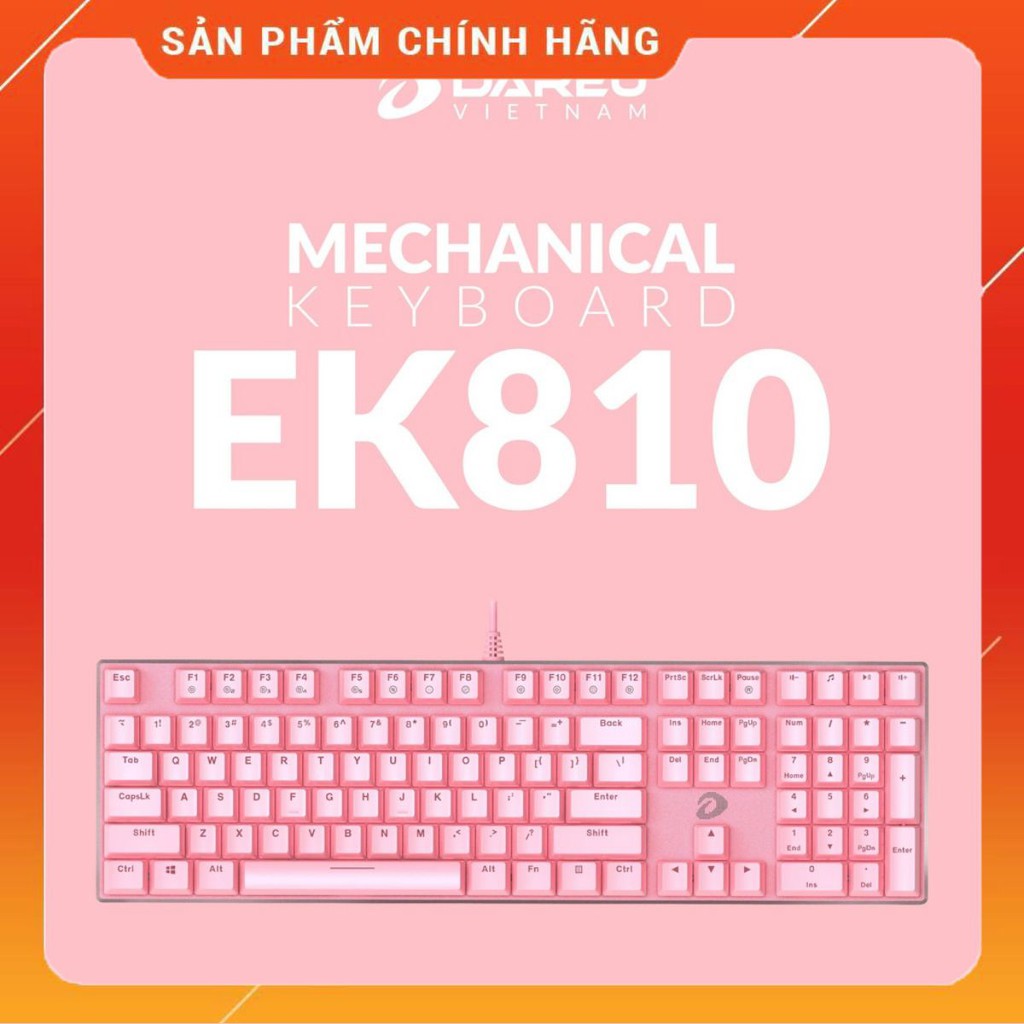 Bàn phím cơ gaming dareu ek810 - pink - black