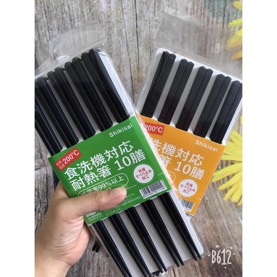 Bộ 10 đôi đũa kháng khuẩn Nhật Bản Shikisai cao cấp