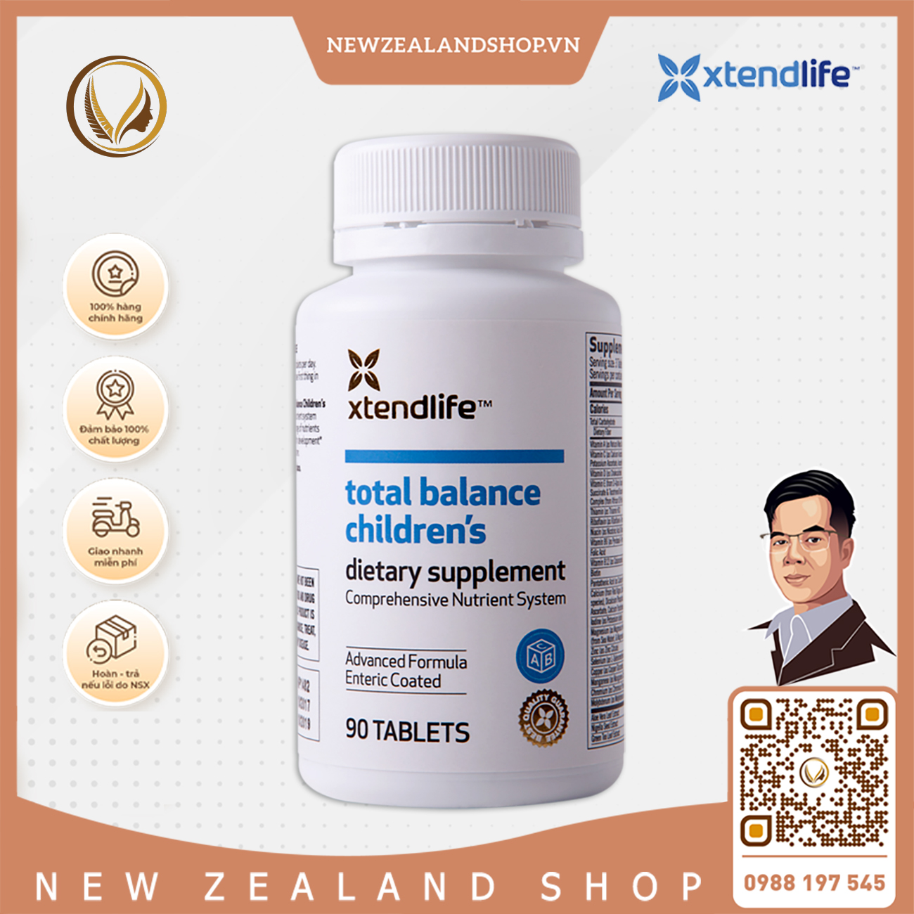 Viên uống vitamin tổng hợp cho bé Xtend Life Total Balance Children’s 90 viên