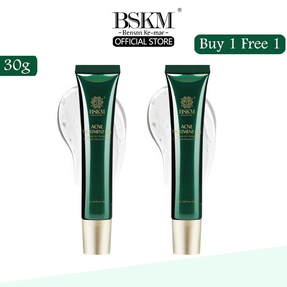 Bskm kem trị mụn dạng gel trị mụn dầu cây chè làm dịu mụn trứng cá, phục hồi da, loại bỏ mụn đầu đen
