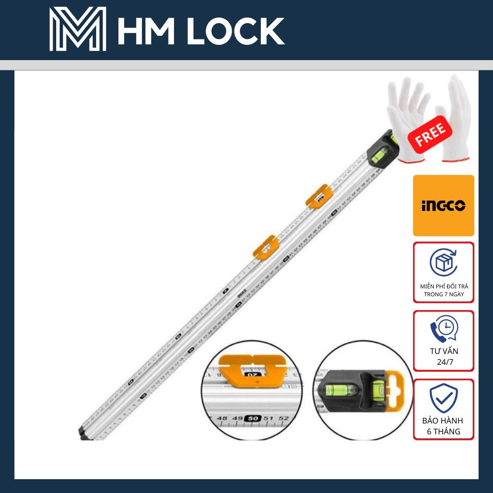 Thước nhôm định vị 60cm ingco - hàng chính hãng - hsr36003 - hm lock
