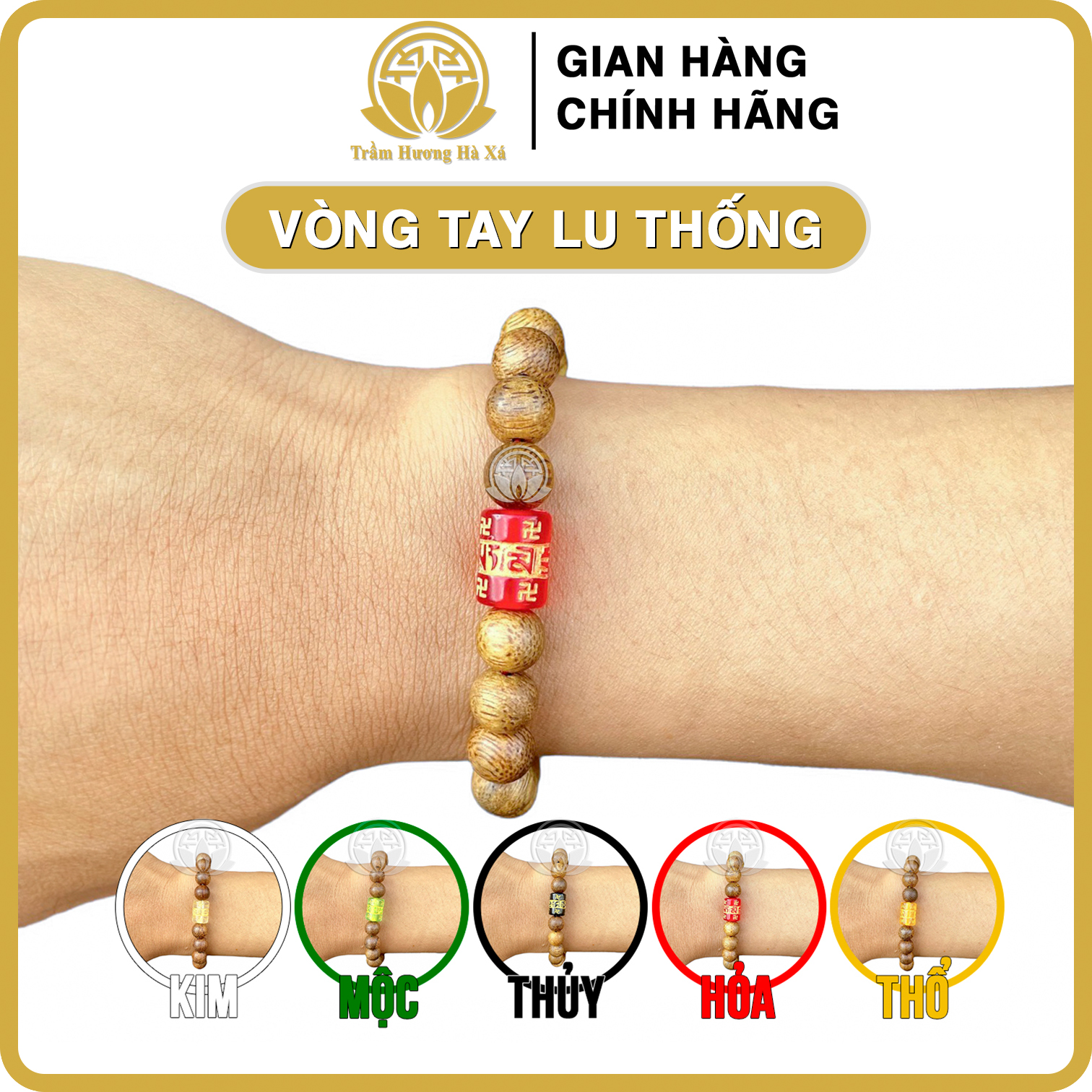 Vòng tay lu thống phong thủy trầm hương HÀ XÁ vòng đeo tay cặp đôi nam nữ mệnh kim mộc thủy hỏa thổ may mắn tài lộc