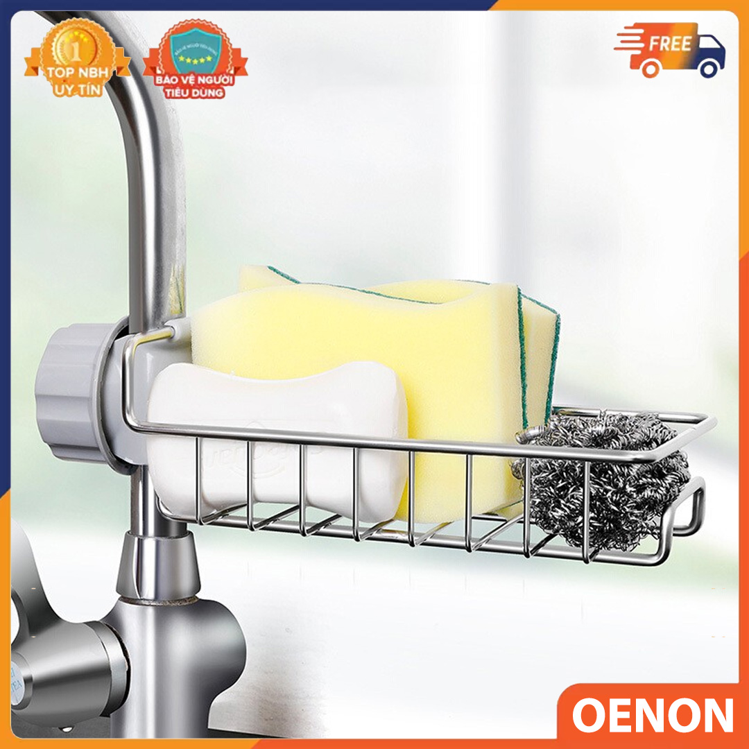 Kệ gắn vòi nước rửa chén bát, giá đề đồ vòi sen nhà bếp chậu rửa bát