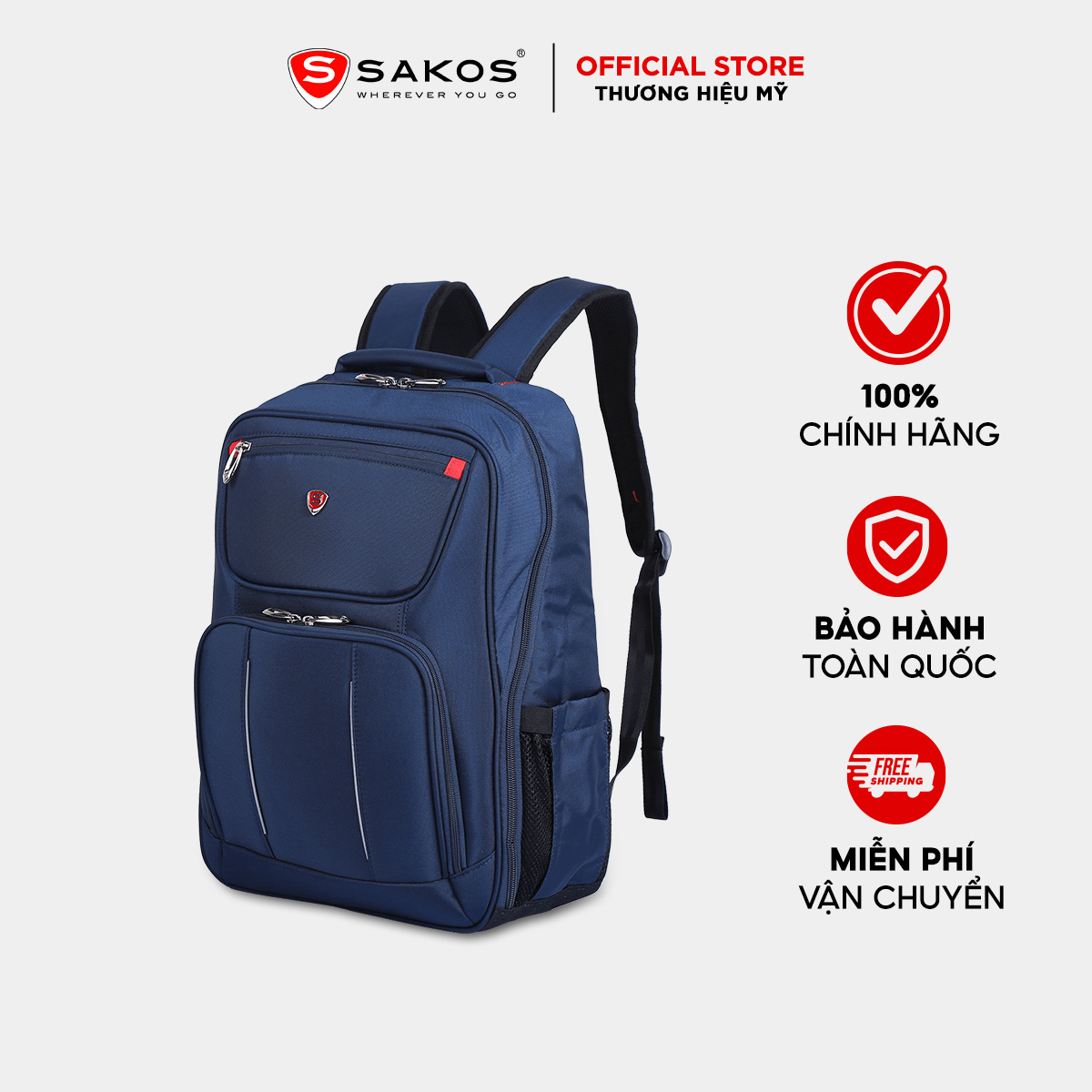  Balo laptop cao cấp 15.6 inch SAKOS TURBO - Chất liệu trượt nước vượt trội Thiết kế đơn giản mạnh mẽ Tinh tế trong từng chi tiết. 