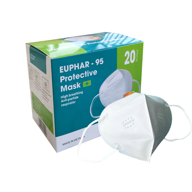 Khẩu Trang Y Tế Chính Hãng Euphar-95 Màu Trắng Hộp 20 cái
