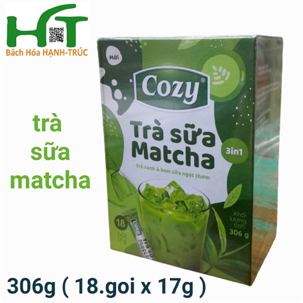 Trà sữa cozy matcha 3in1 hộp 18 gói
