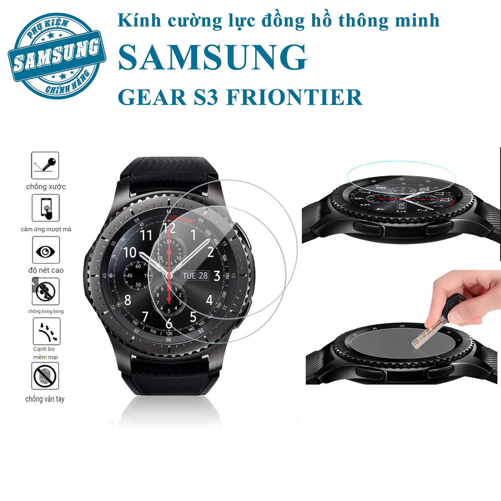 Kính cường lực đồng hồ thông minh Samsung Gear S3 Frontier/Classic
