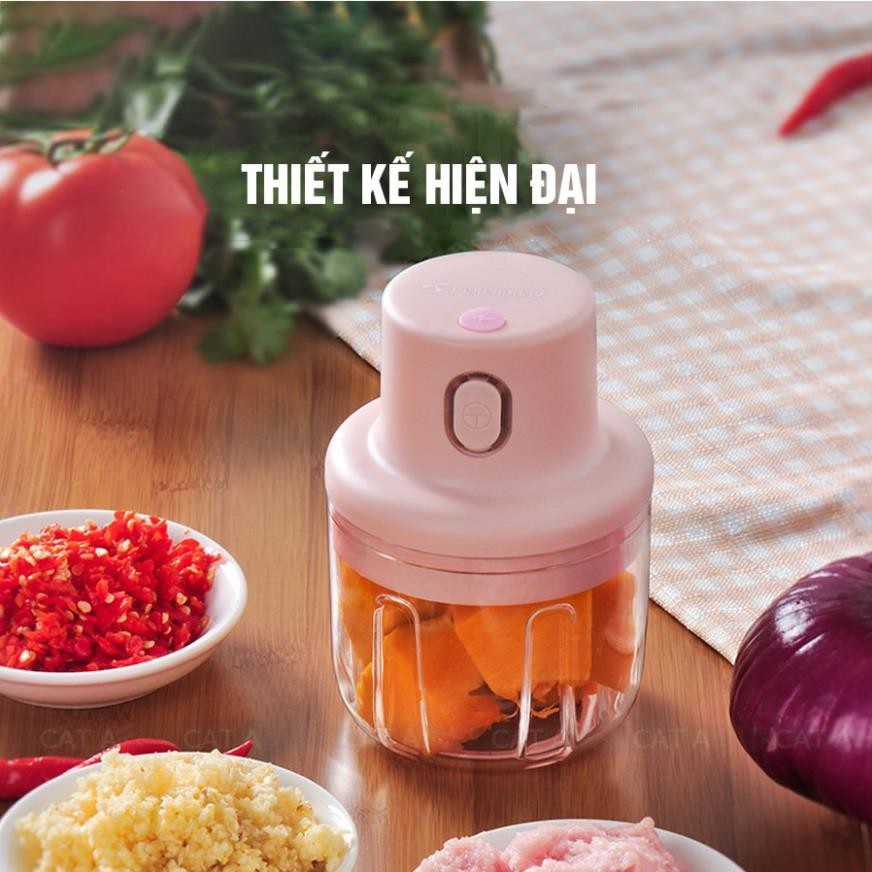 Máy xay tỏi ớt cầm tay - máy xay mini sạc điện đa năng