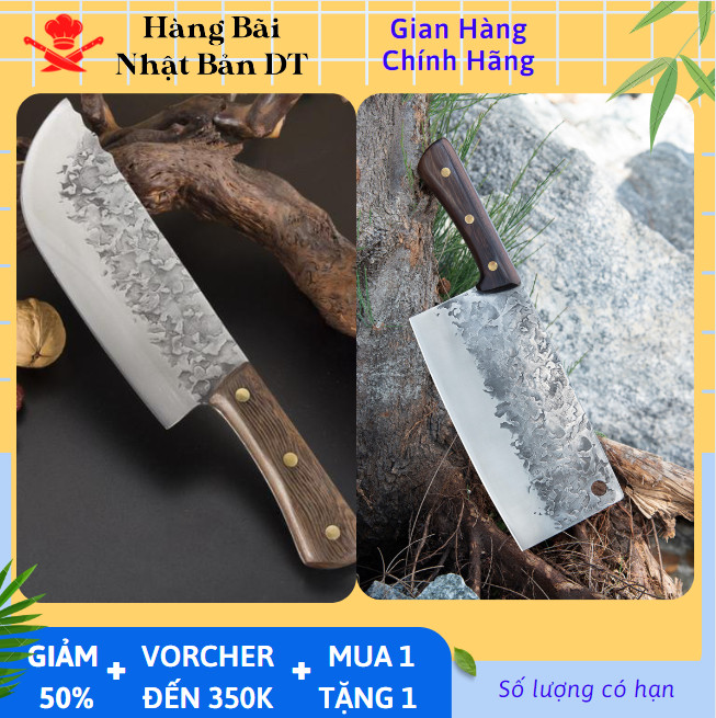 Bộ dao 2 món nhật bản hàng bãi - chuyên thái , chặt nhà bếp dao vân búa Akatsuki nhật bản thiết kế cán gỗ, thép không gỉ - hàng bãi nhật bản