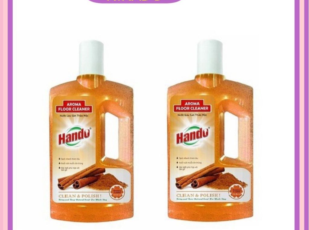 Bộ 2 nước lau sàn thảo mộc hando tinh dầu quế 1 lít